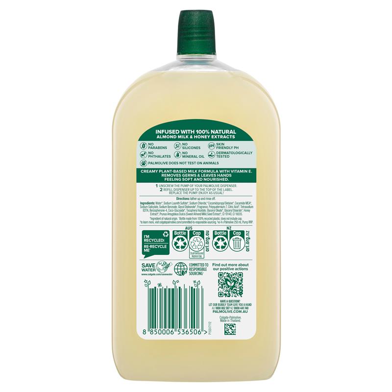 Palmolive Naturals Softwash Hand Wash Refill Milk & Honey 1L
