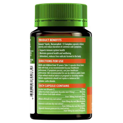 Cenovis Garlic, Horseradish + C Complex 120 Capsules