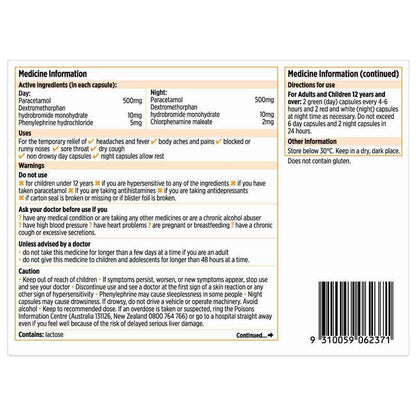 Codral Cold & Flu + Cough Day & Night 48 Capsules