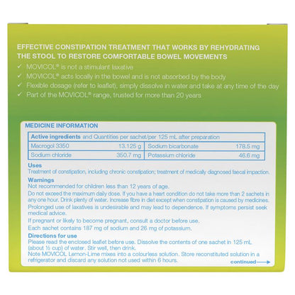 Movicol Adult Lemon Lime 30 Sachets