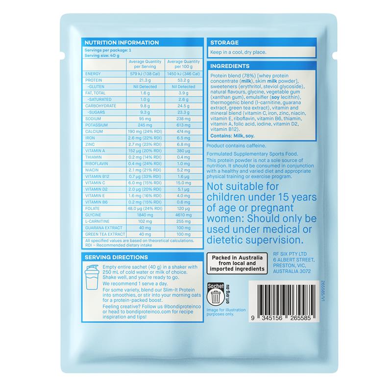 Bondi Protein Co Slim It Protein Vanilla Sachet 40g