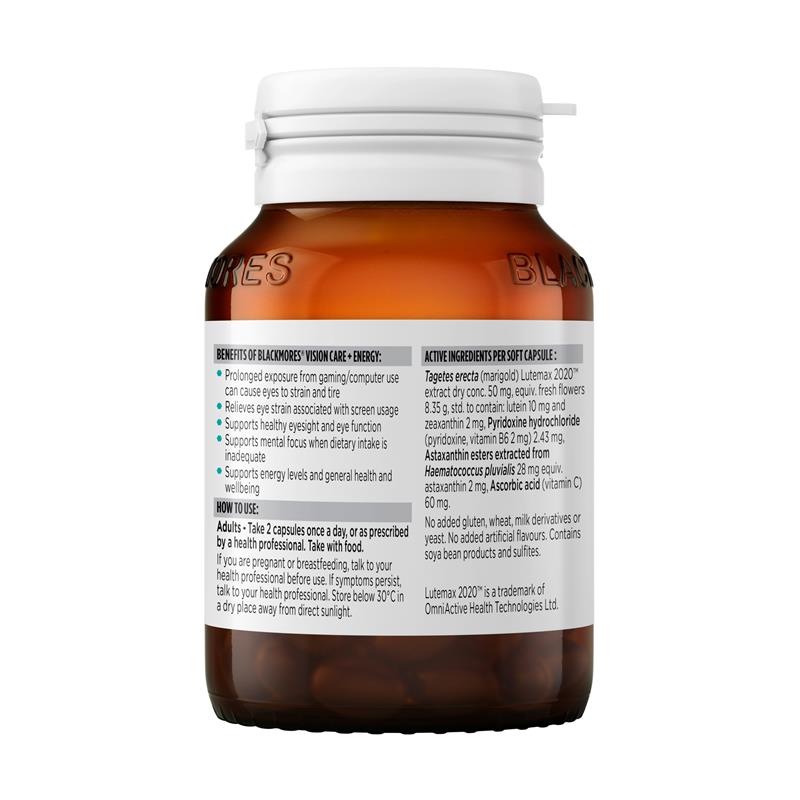 Blackmores Vision Care + Energy 60 Capsules