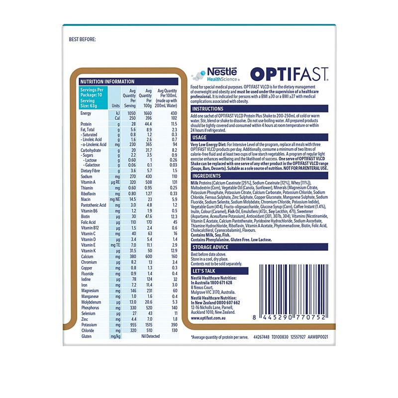 Optifast VLCD Protein Plus Shake Coffee 10 Pack 630g - GimmeNow