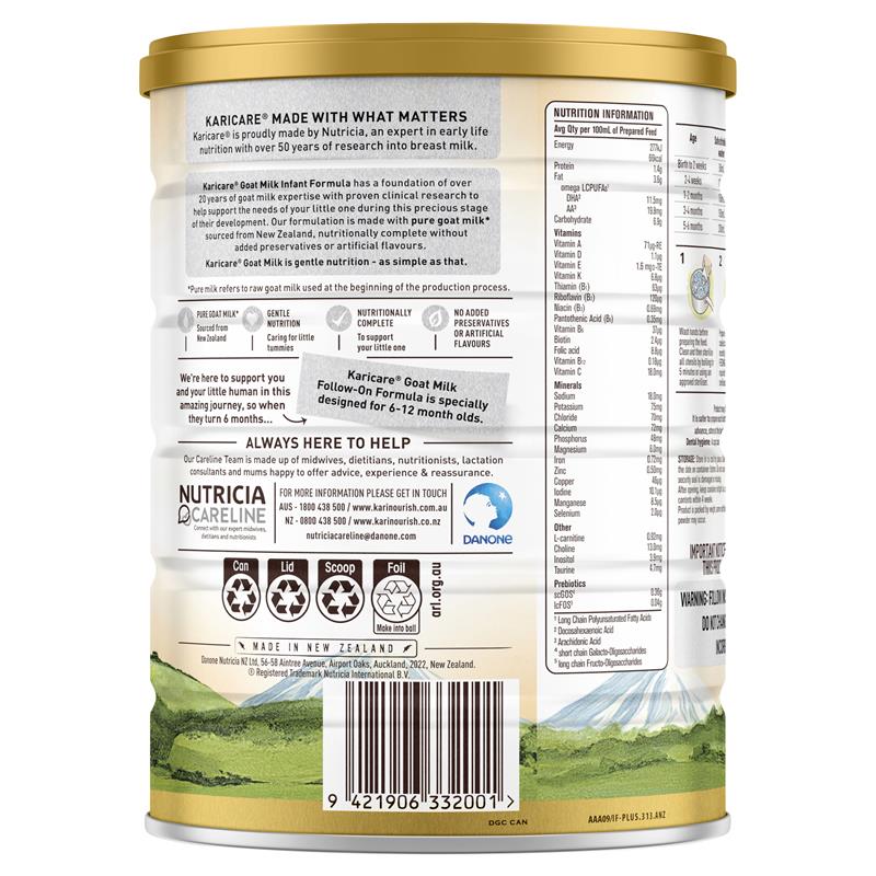Karicare Goat Milk Stage 1 Infant Formula 900g