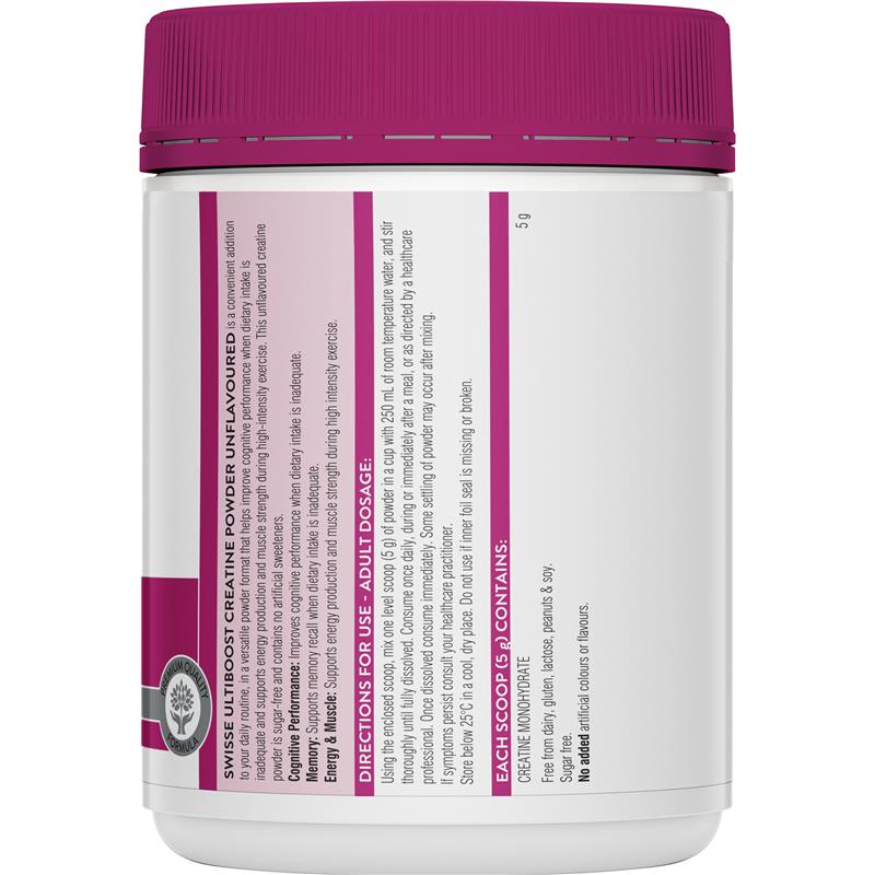 Swisse Ultiboost Creatine Powder Unflavoured 300g