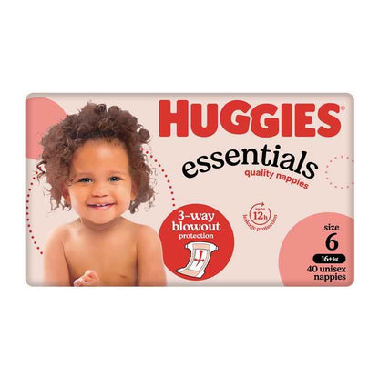 Huggies Essentials Size 6 16kg & Over 40 Nappies