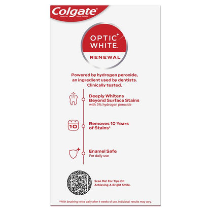 Colgate Toothpaste Optic White Renewal Teeth Whitening Lasting Fresh 85g
