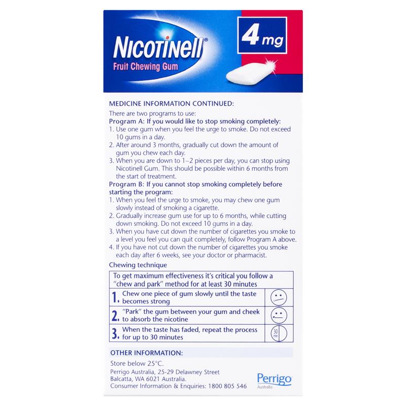 Nicotinell Chewing Gum 4mg Fruit 96