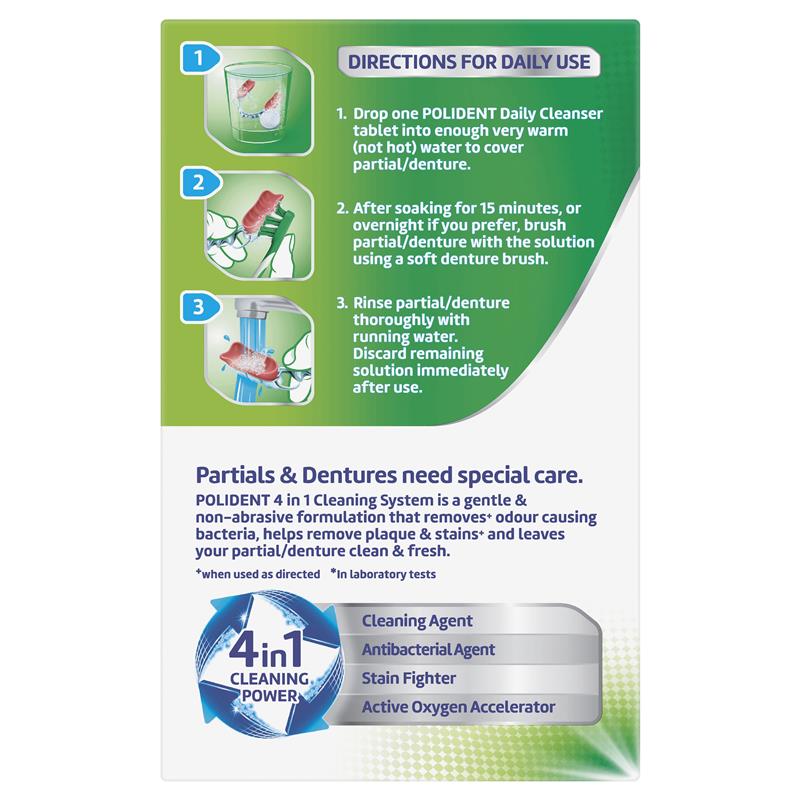 Polident Whitening Denture Cleanser 108 Tablets Exclusive Size