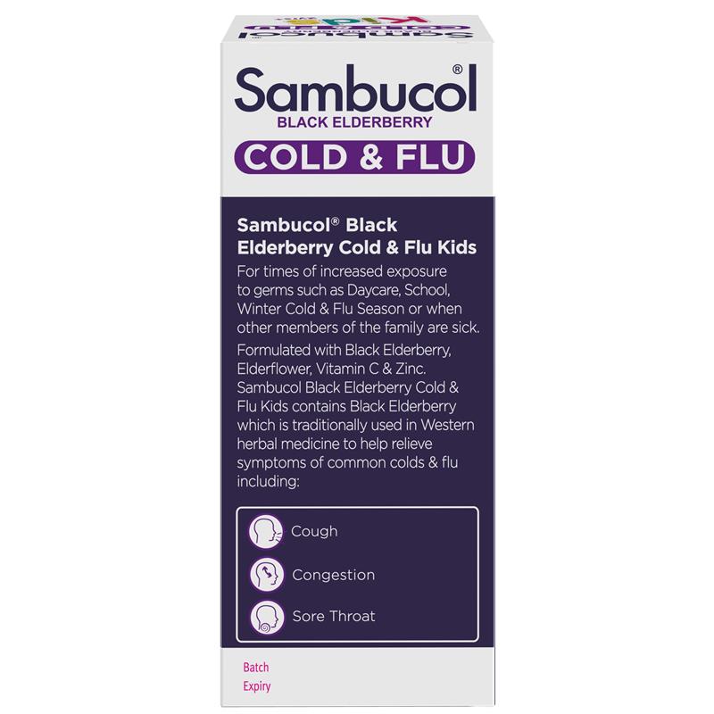 Sambucol Black Elderberry Cold & Flu Kids Liquid 120mL