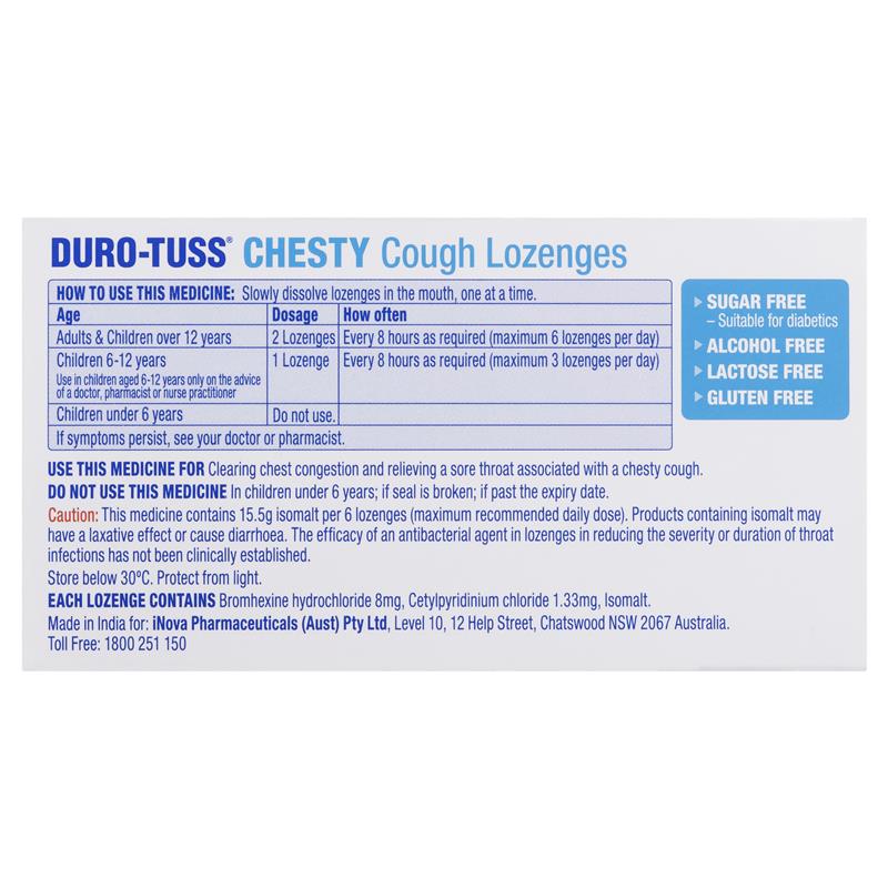 DURO-TUSS Chesty Cough Lozenges Berry 24 Lozenges