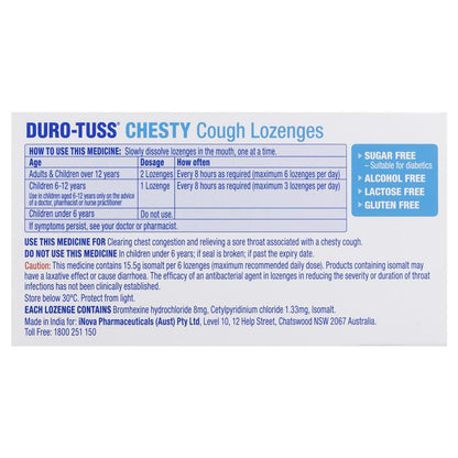 DURO-TUSS Chesty Cough Lozenges Berry 24 Lozenges