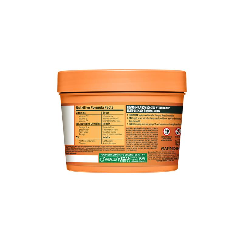 Garnier Fructis Hair Food Repairing Papaya 3-in-1 Mask Treatment for Damaged Hair 390ml - GimmeNow