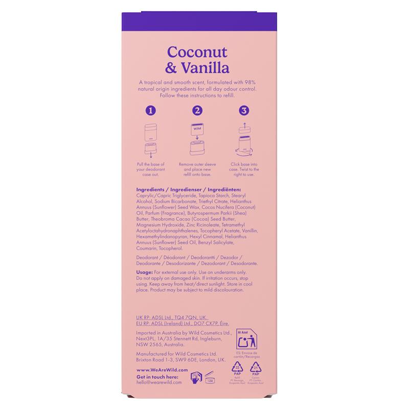 Wild Deodorant Stick Purple Case Coconut & Vanilla 40g