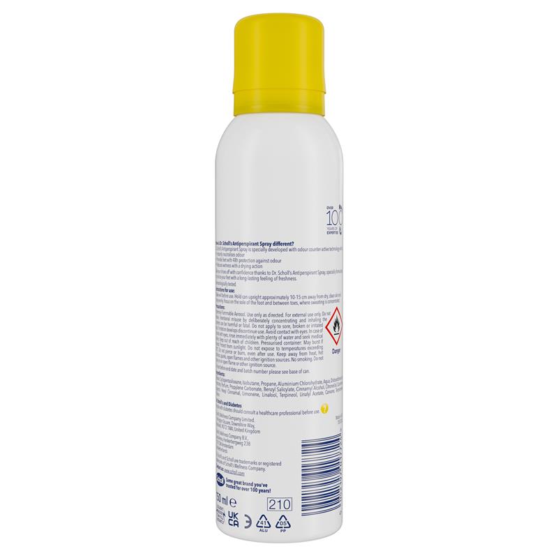 Scholl Fresh Step Foot Spray Anti Perspirant 24 Hour 96g
