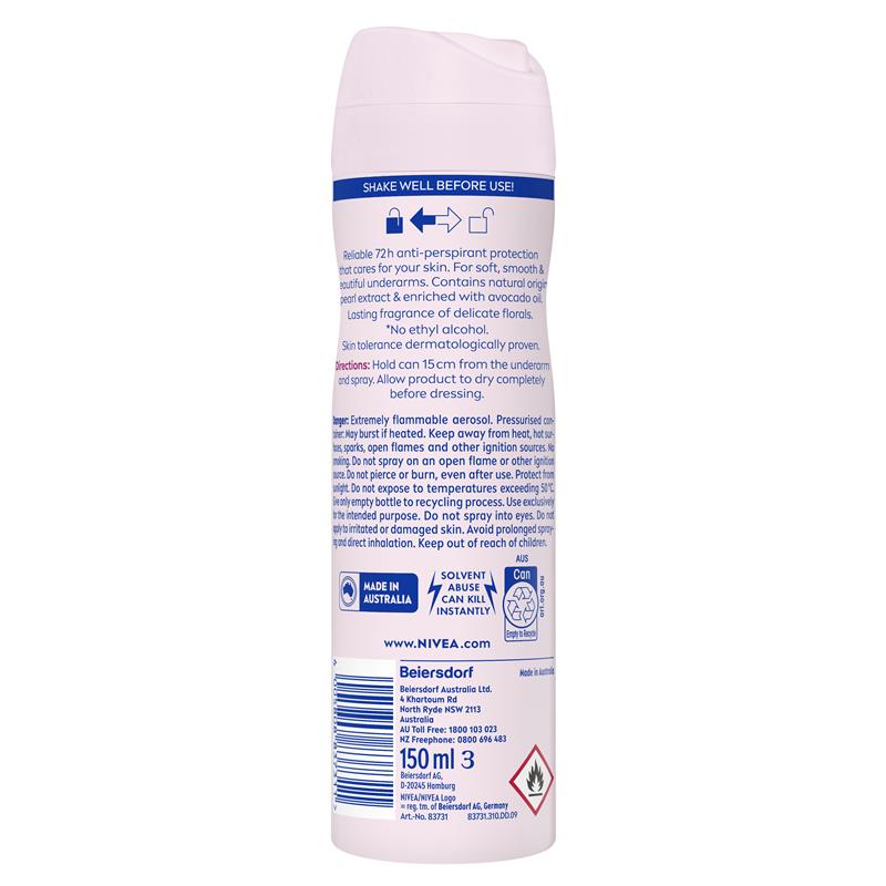 NIVEA Pearl & Beauty Aerosol Deodorant 72H Protection 150ml