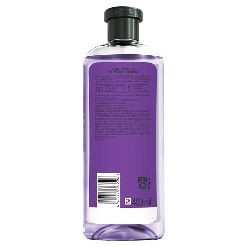 Herbal Essences Shampoo Calm Frizz Lavender Haircare 400ml