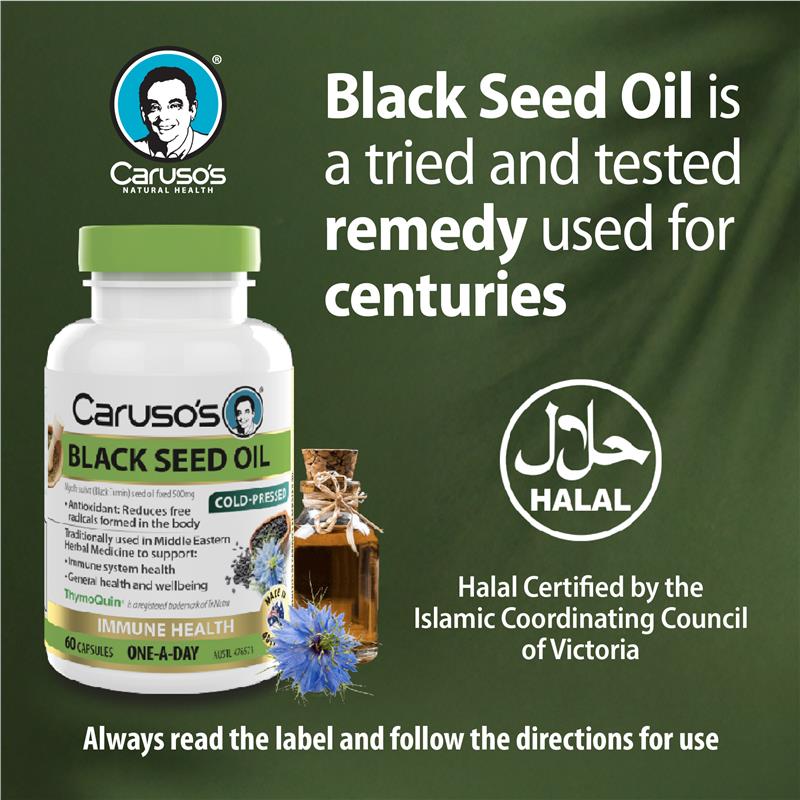 Carusos Black Seed Oil 500 60 Capsules