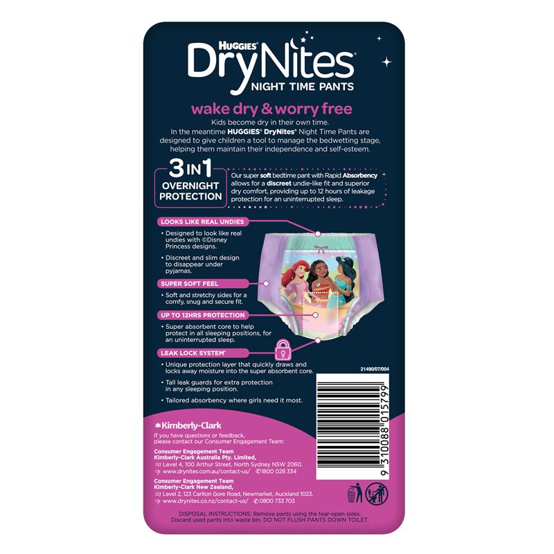 DryNites Night Pants Girl 2-4 Years (13-20kg) 10 Pack