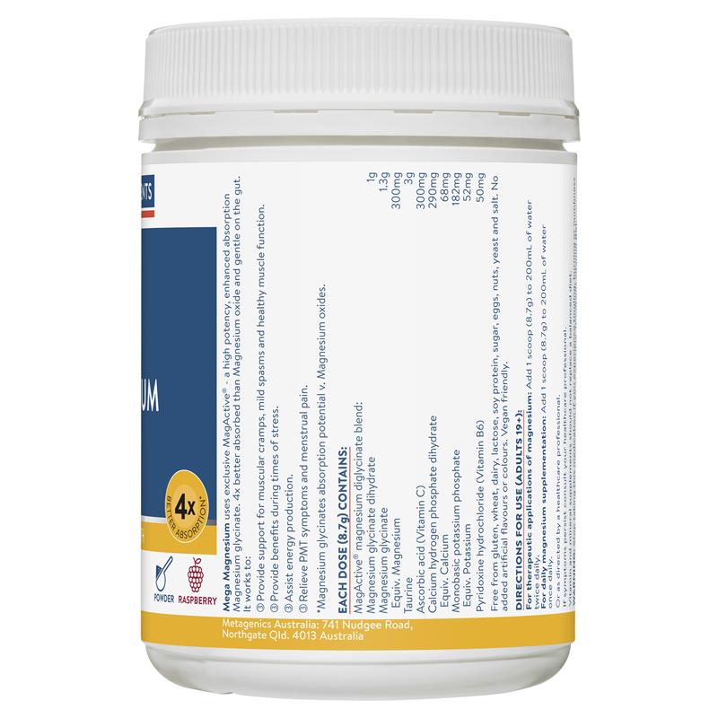 Ethical Nutrients Mega Magnesium 450g Powder Raspberry