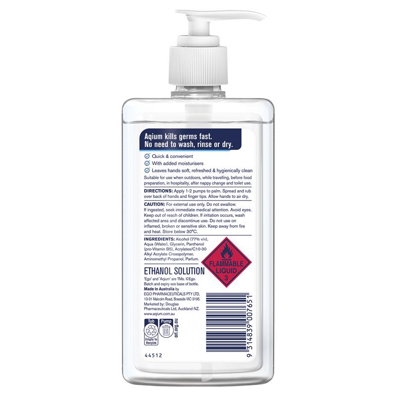 Ego Aqium Hand Sanitiser 375ml