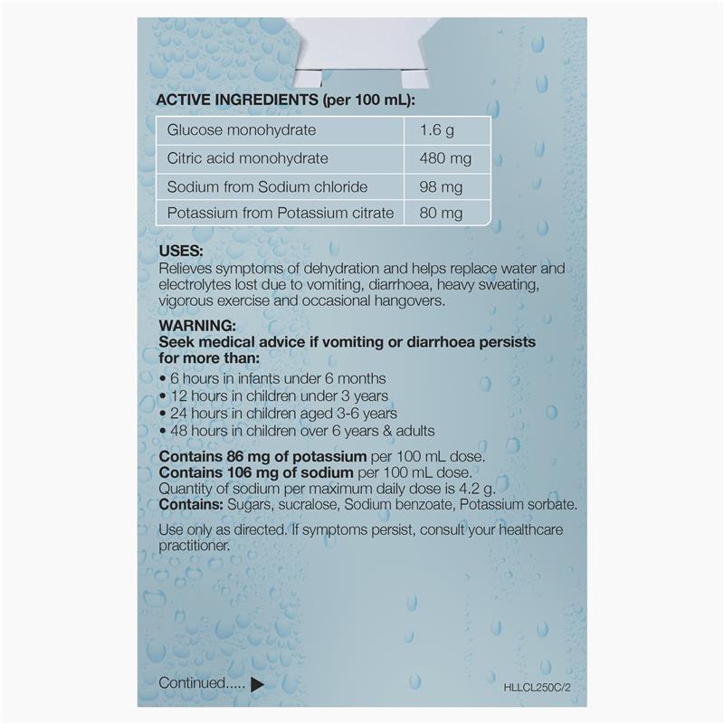 Hydralyte Liquid Colour Free Lemonade Flavoured (4x250ml) Solution - GimmeNow