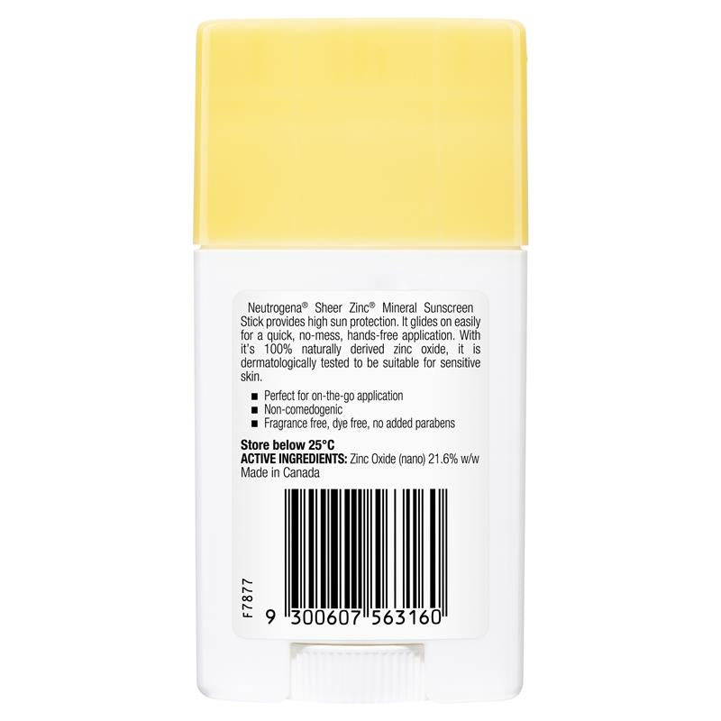 Neutrogena Sheer Zinc Mineral Stick SPF 50 42g - GimmeNow