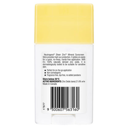 Neutrogena Sheer Zinc Mineral Stick SPF 50 42g - GimmeNow
