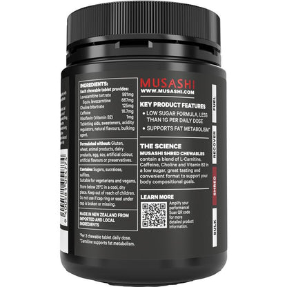 Musashi Shred Chewables Sour Punch Flavour 54 Tablets