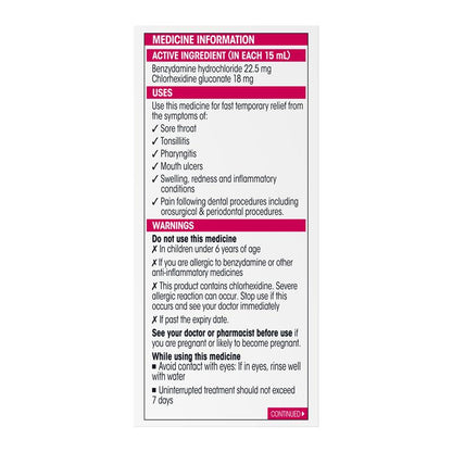 Difflam Plus Sore Throat & Mouth Solution Mint 200ml
