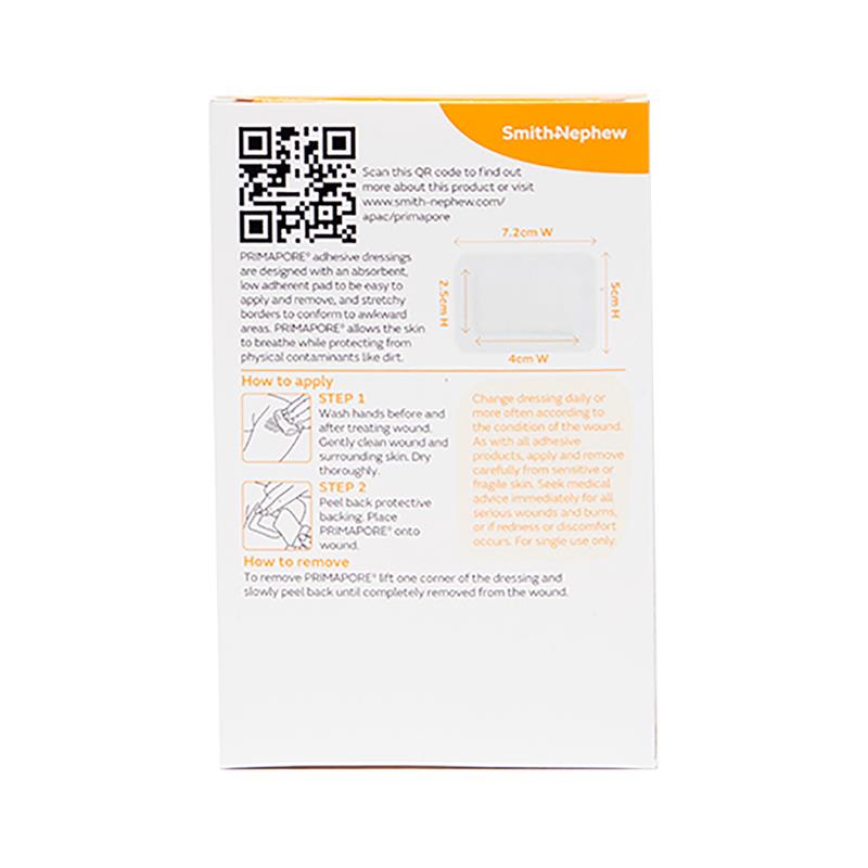 Primapore Flexible Fabric Dressing 7.2cm x 5cm 5 Pack
