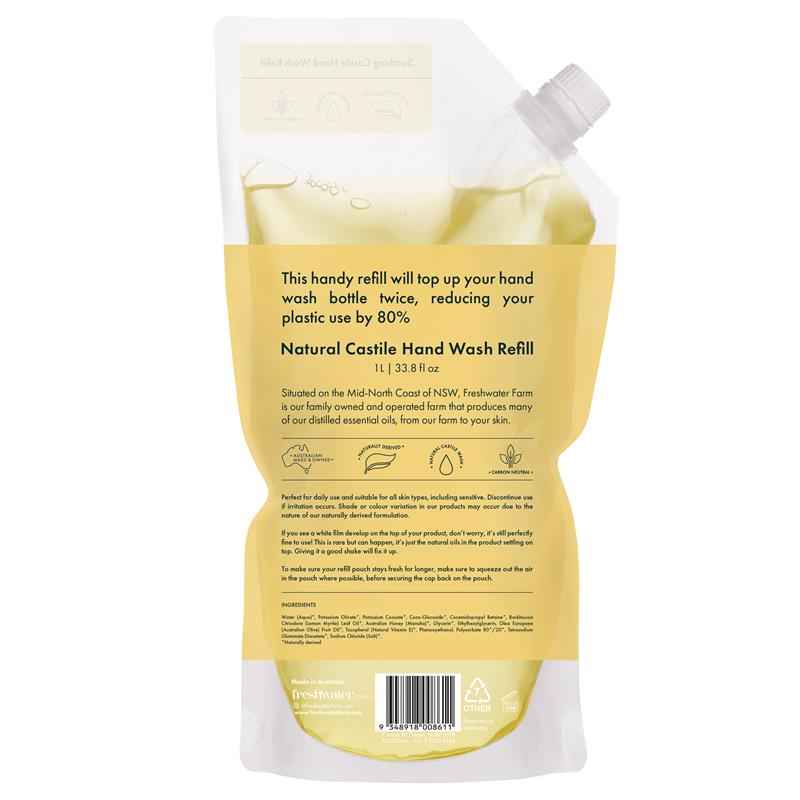 Freshwater Farm Hand Wash Lemon Myrtle + Manuka Honey Pouch refill 1 Litre