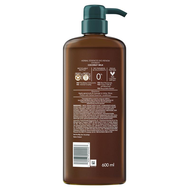 Herbal Essences Bio Renew Hydrate Coconut Milk Shampoo 600ml