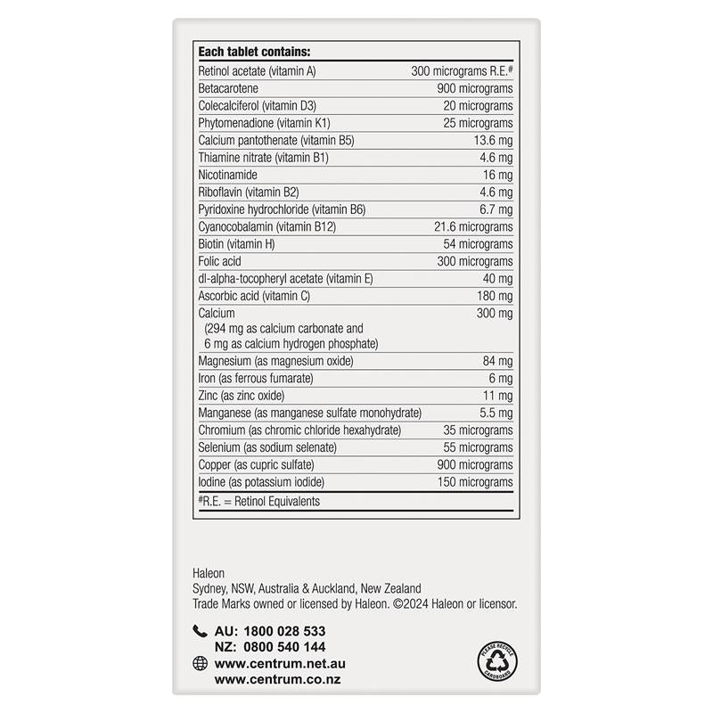 Centrum For Men 90 Tablets Exclusive Size