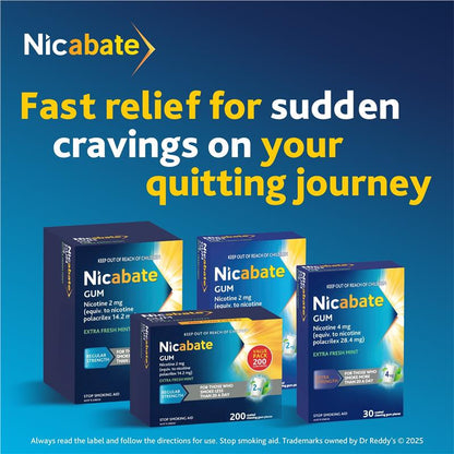 Nicabate Gum 4mg Extra Fresh 250 Pieces Exclusive Size