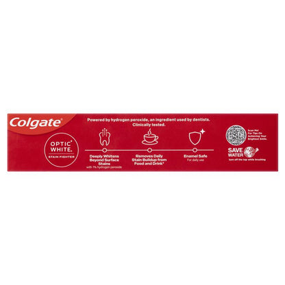Colgate Optic White Stain Fighter Teeth Whitening Toothpaste Sparkling White with Hydrogen Peroxide 140g