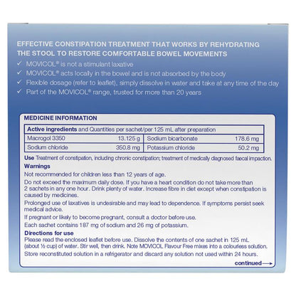 Movicol Adult Flavour Free 30 Sachets