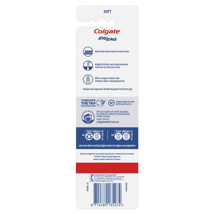 Colgate Toothbrush Zig Zag Daily Clean Soft Value 3 Pack