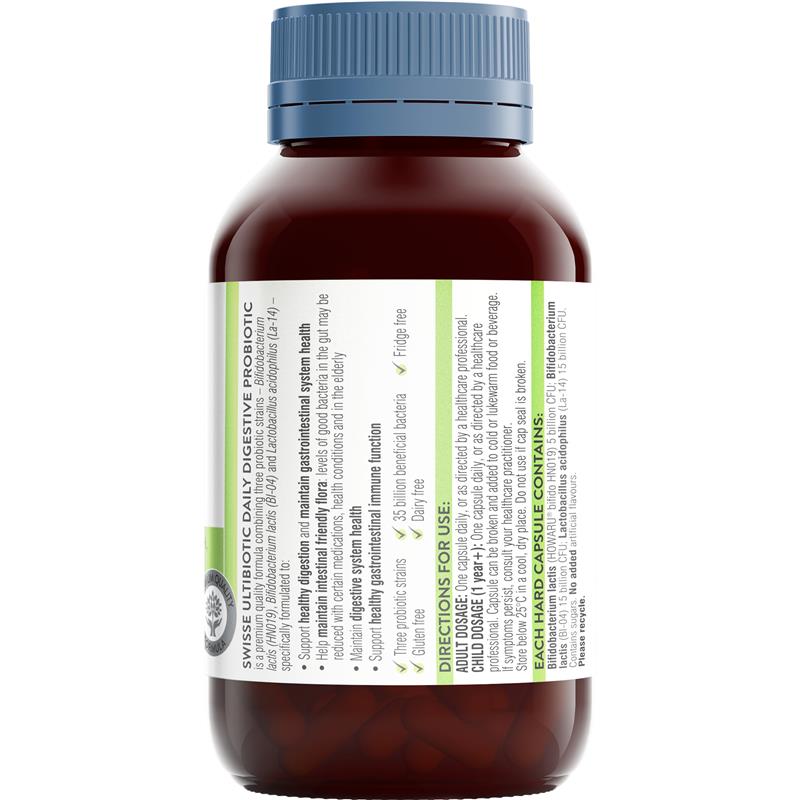 Swisse Ultibiotic Daily Digestive Probiotic 90 Capsules