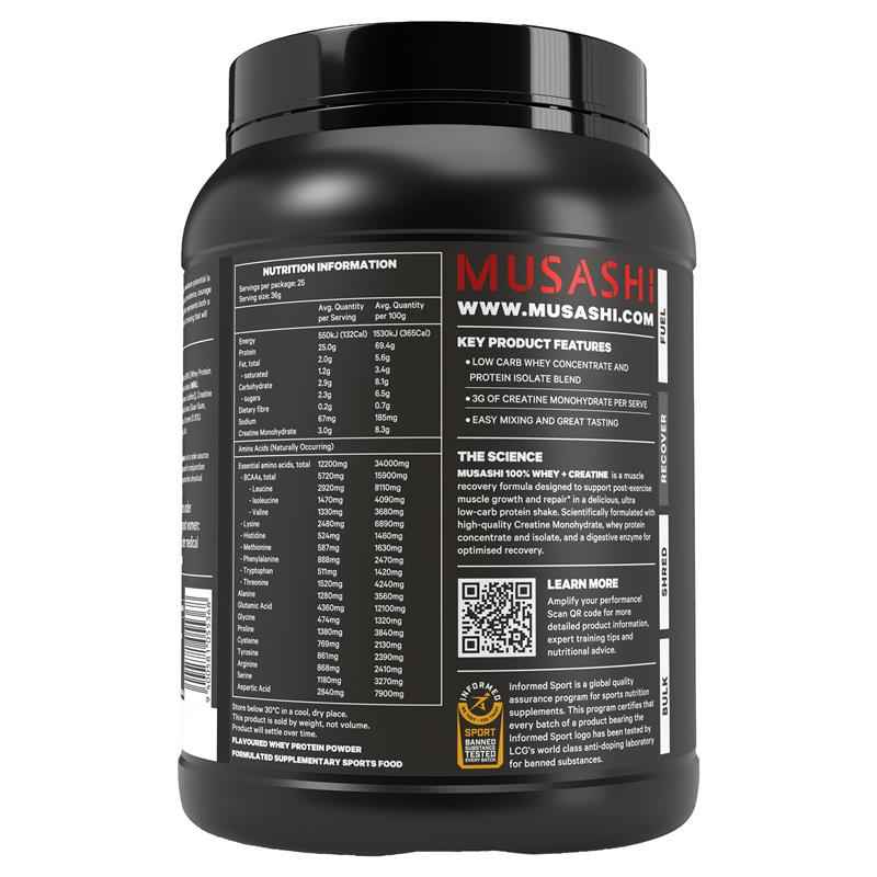 Musashi 100% Whey + Creatine Vanilla 900g