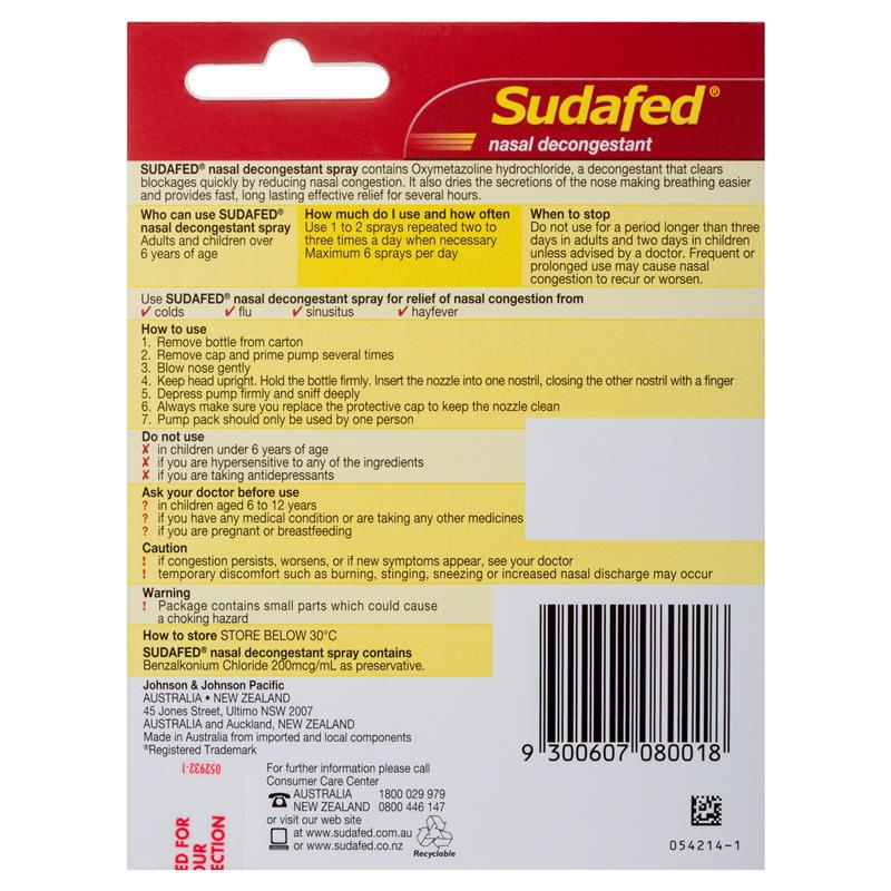 Sudafed Nasal Spray Refill 20mL