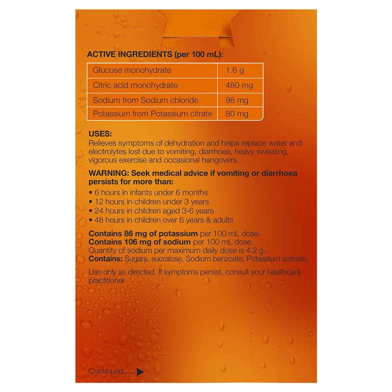 Hydralyte Electrolyte Orange 4 Pack (4x250ml) Solution