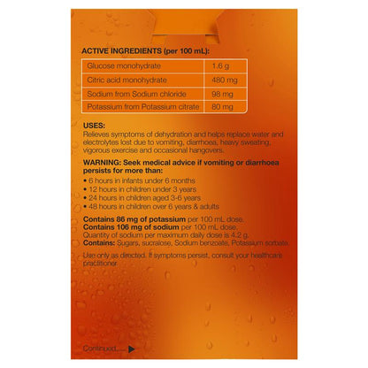 Hydralyte Electrolyte Orange 4 Pack (4x250ml) Solution