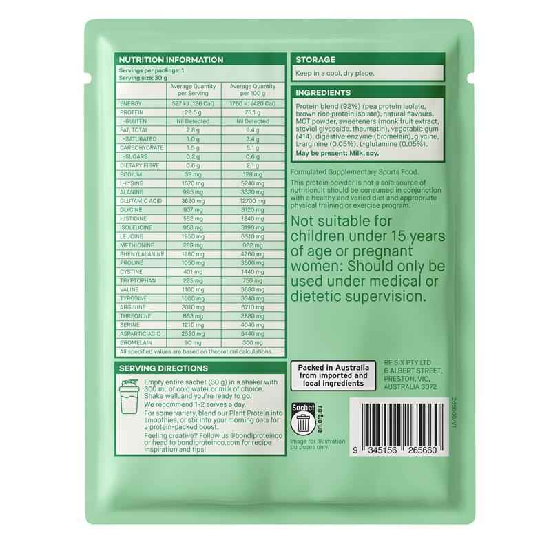 Bondi Protein Co Plant Protein Vanilla Sachet 30g