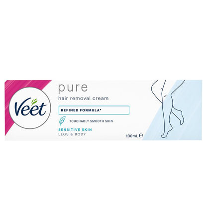 Veet Pure Hair Removal Cream Legs And Body Sensitive Skin 100ml