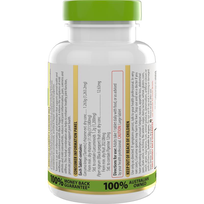 Carusos Herb Curcumin MAX 50 Tablets