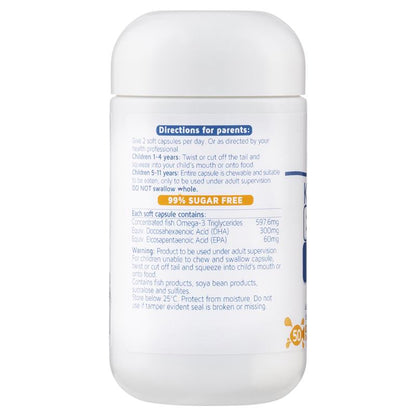 Nature's Way Kids Smart DHA 300mg Triple Strength 50 Soft Capsules