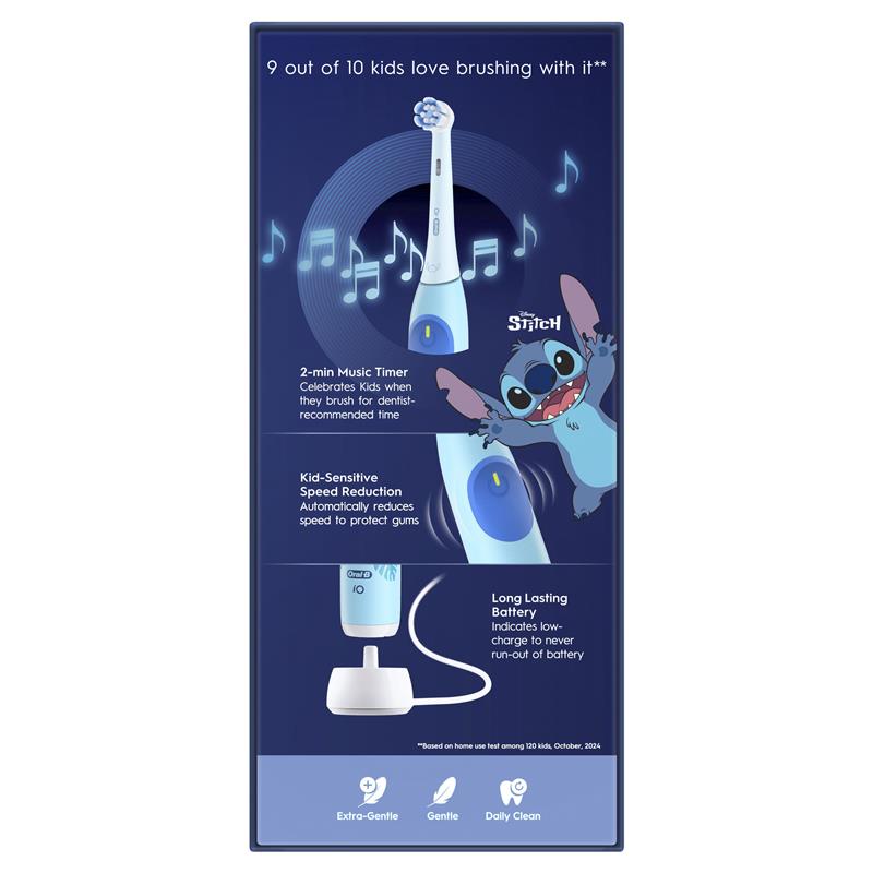Oral B Electric Toothbrush iO 2 Kids Clean & Gentle Stitch Blue