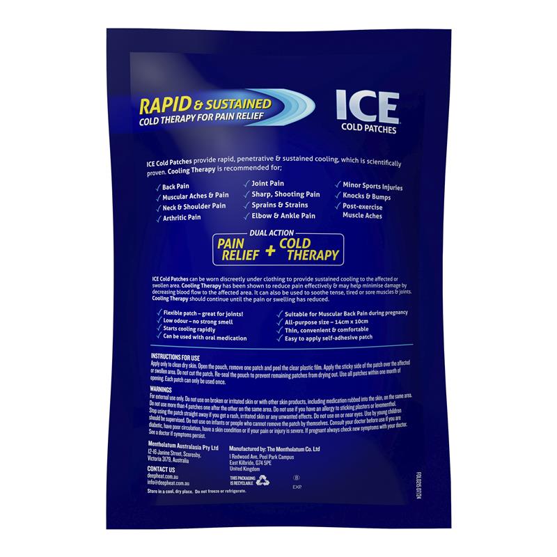 ICE Cold Patches 4 Pack