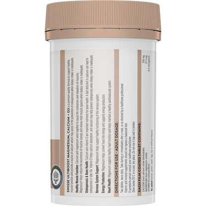 Swisse Ultiboost Magnesium Calcium + Vitamin D 120 Tablets